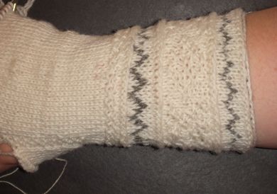 Tvåändsstickning/Twined Knitting/Two End Knitting Mitten